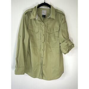 5.11 Spitfire Tactical Button Down Shirt Womens Large Green EUC